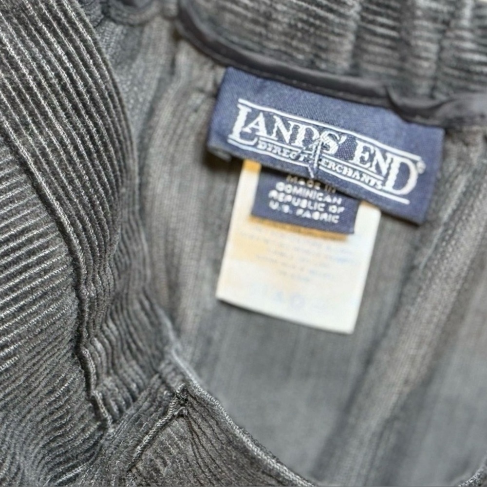 Lands End Wide Traditional Fit Black Corduroy Pants Womens 18 R Cuffed Hem 32x29 - Picture 8 of 8